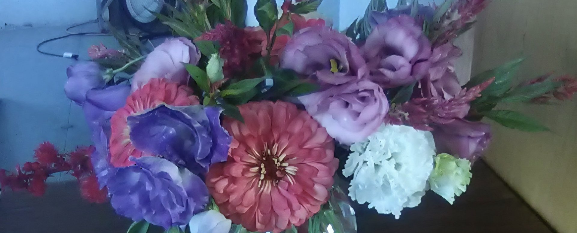 Flower bouquets in the summer